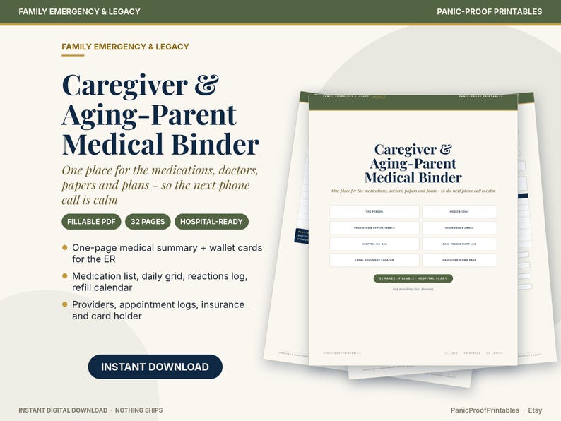 Caregiver Medical Binder