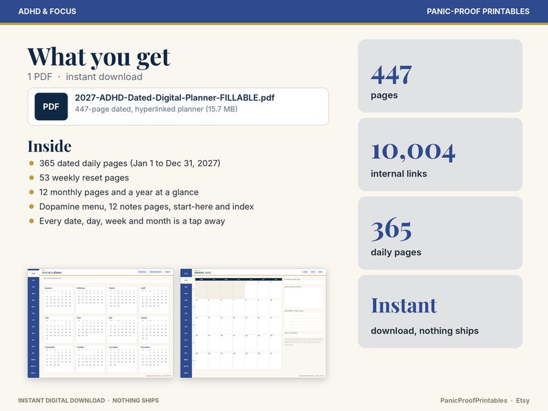 2027 ADHD Digital Planner page 2