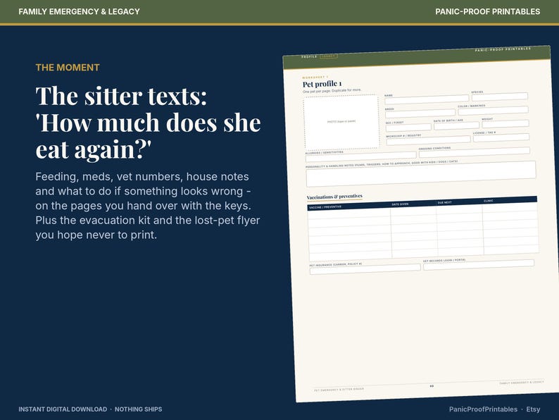 Pet Sitter & Emergency Binder page 3