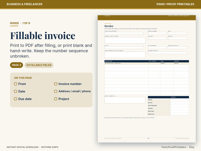 Freelance Invoice & Payment-Chase Kit page 5
