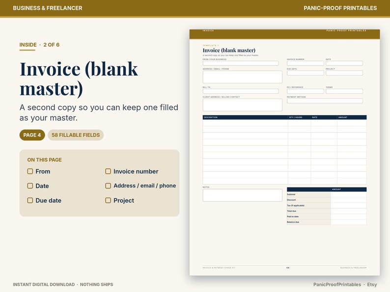 Freelance Invoice & Payment-Chase Kit page 6