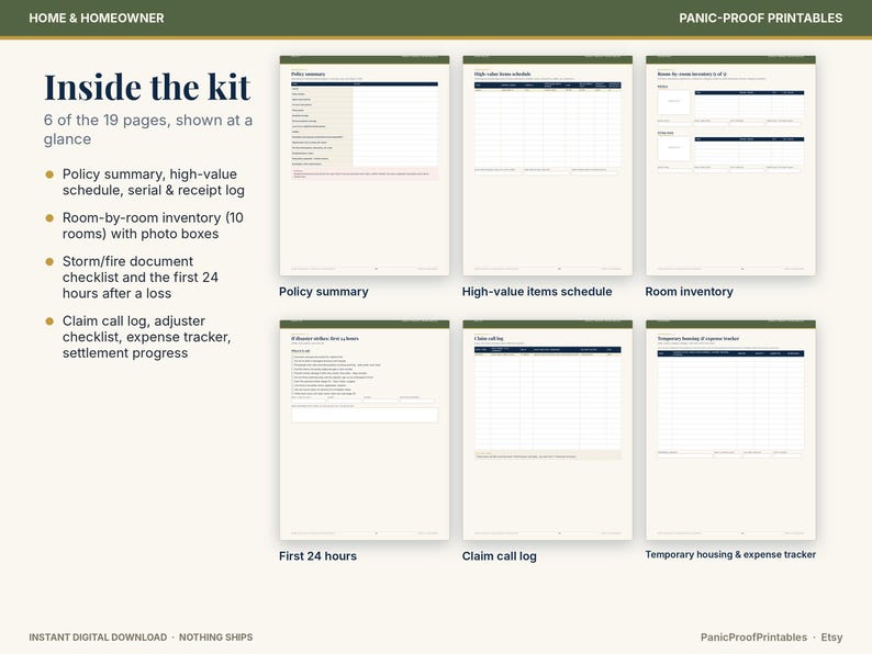Home Inventory & Insurance Claim Binder page 4