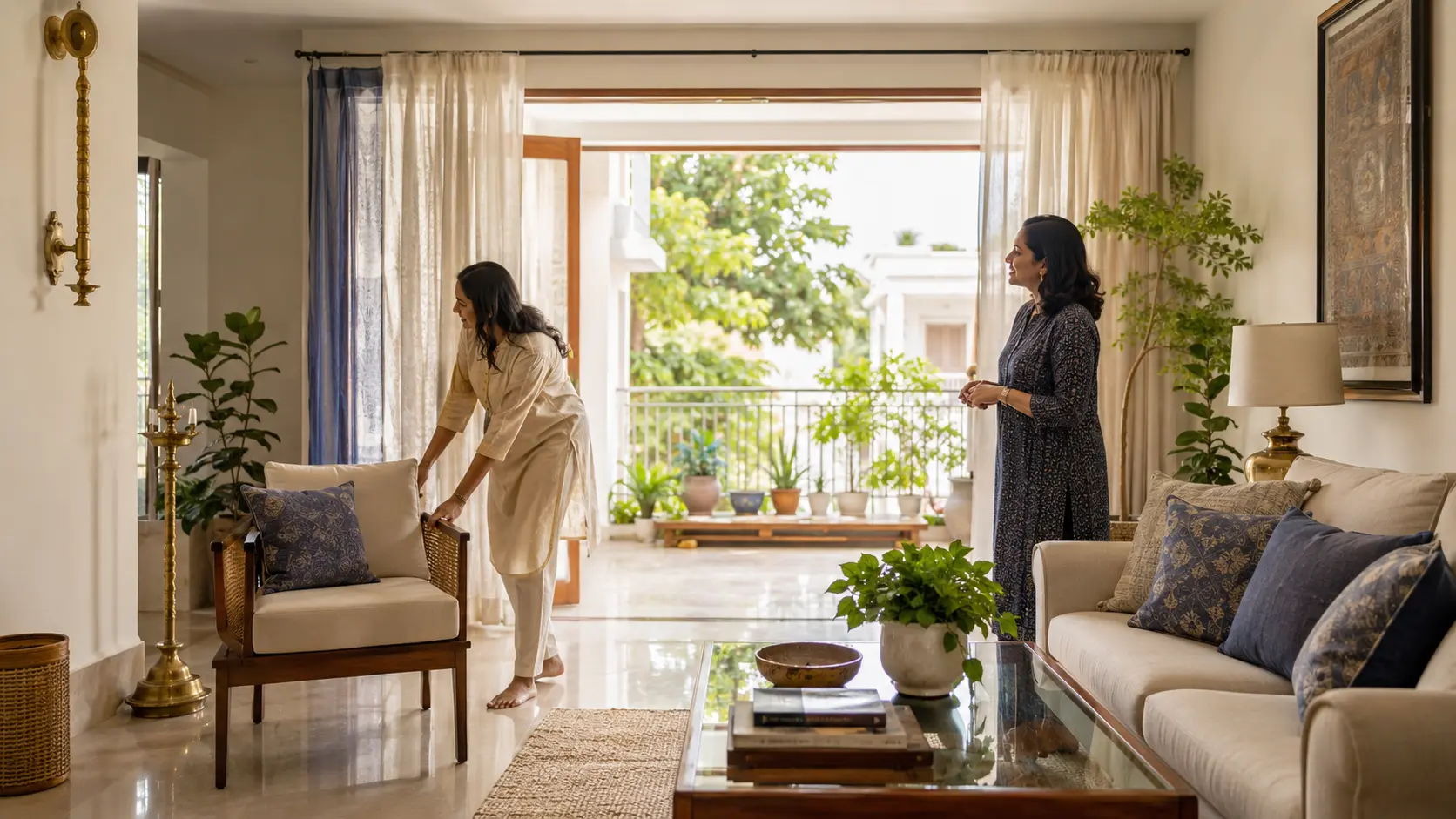 Bright Indian home being adjusted for better daylight and circulation