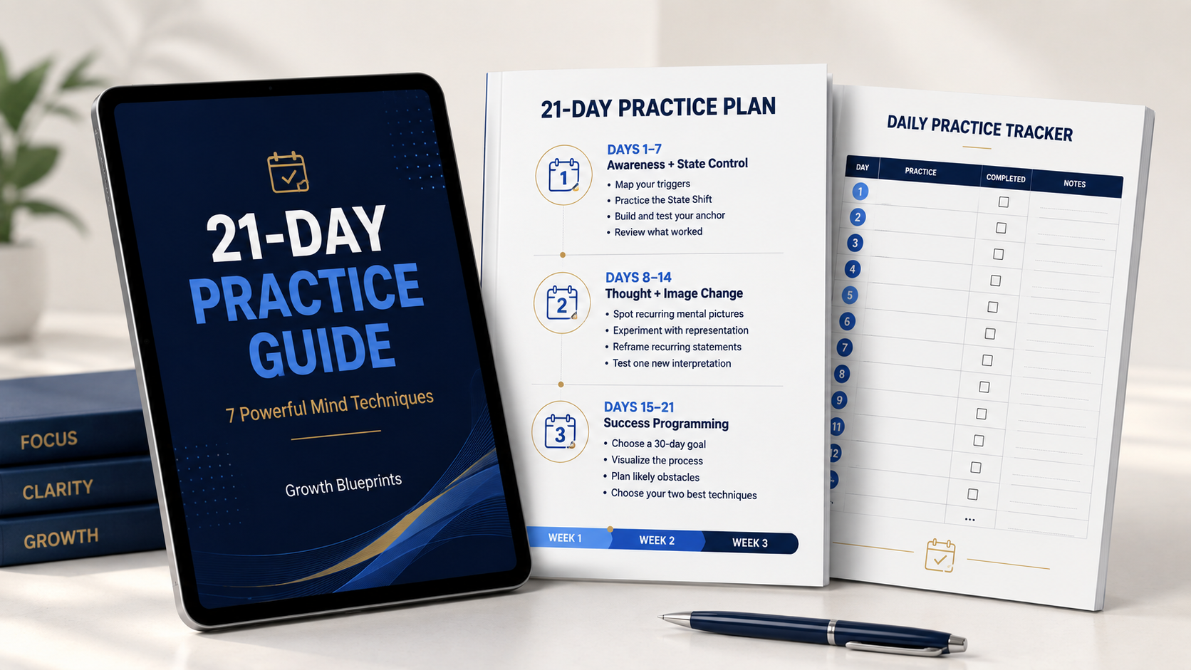 21-Day Practice Guide and daily practice tracker preview