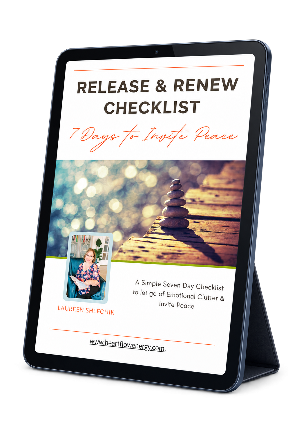 Laureen's Release & Renew Checklist displayed on a tablet