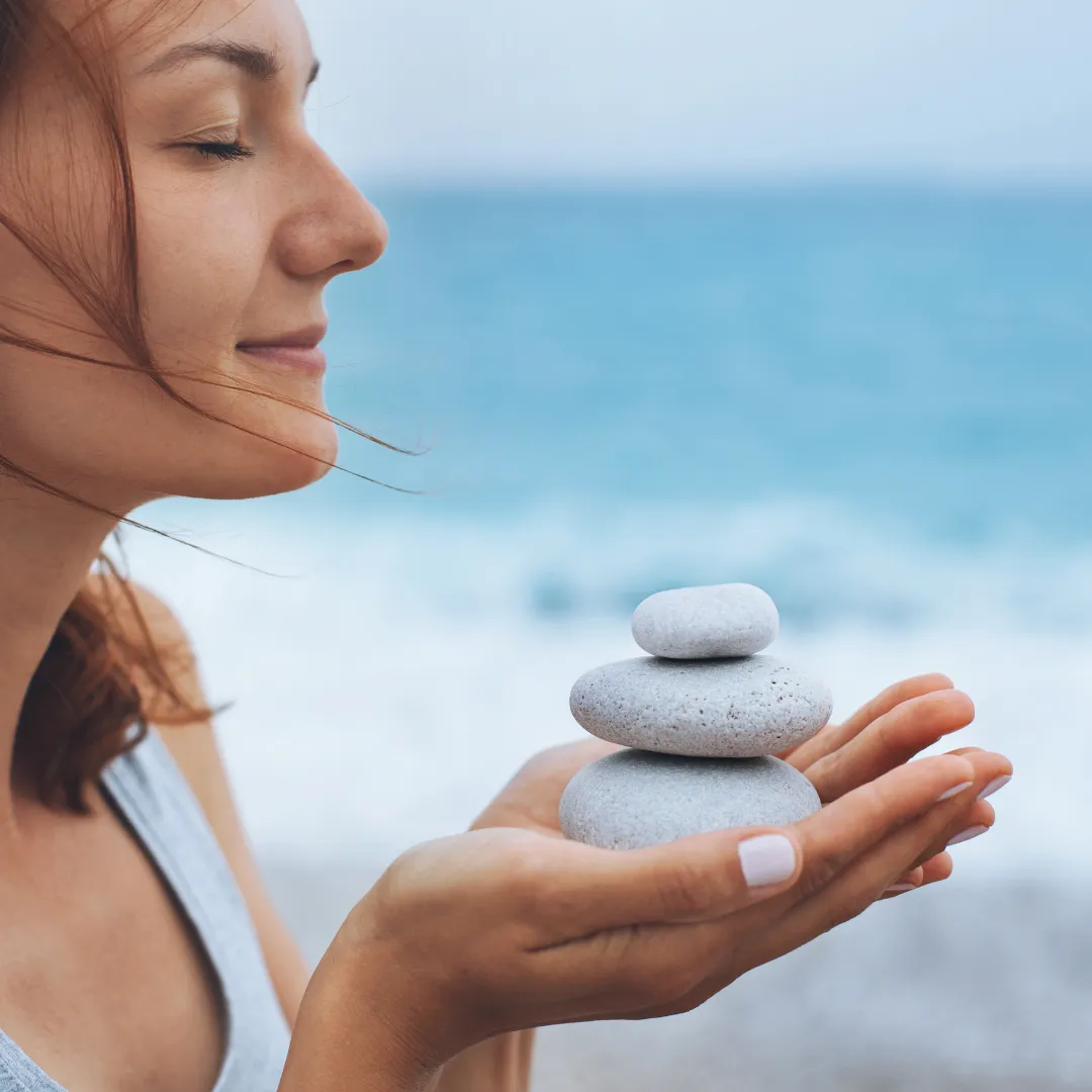 Stone balance representing calm and release