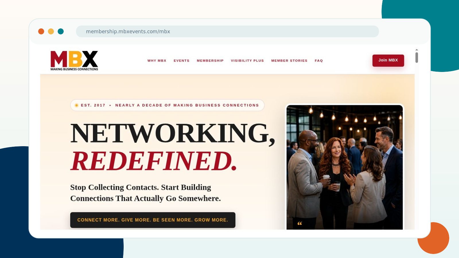 MBX Membership website homepage