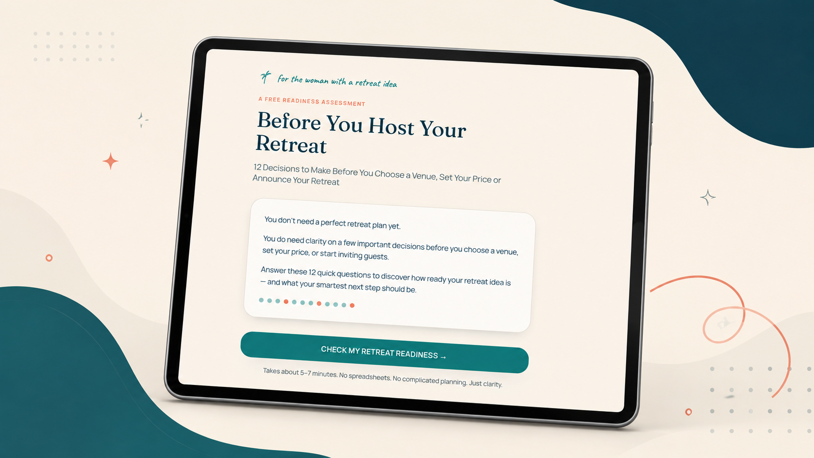 Retreat Readiness Assessment welcome screen