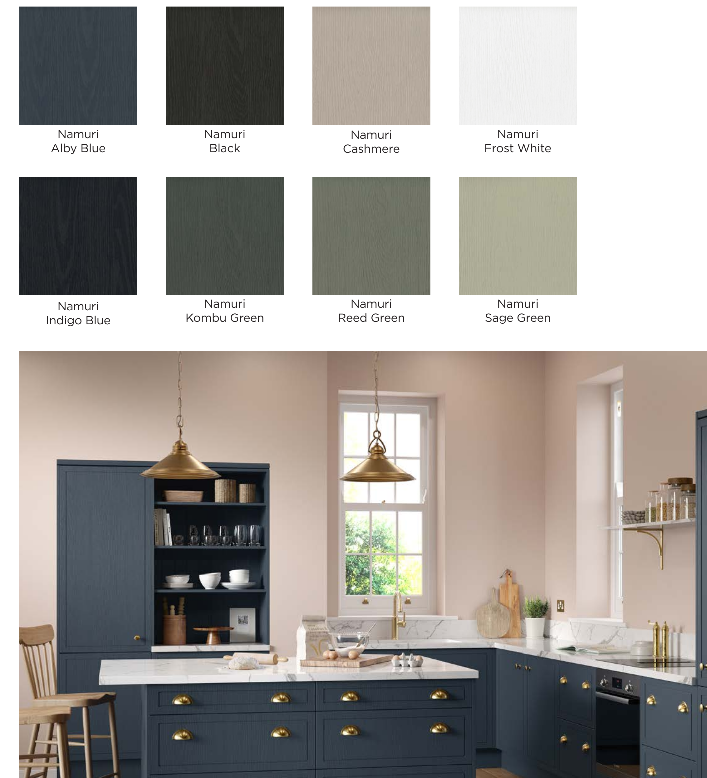 Room & Revive Namuri woodgrain kitchen door finishes