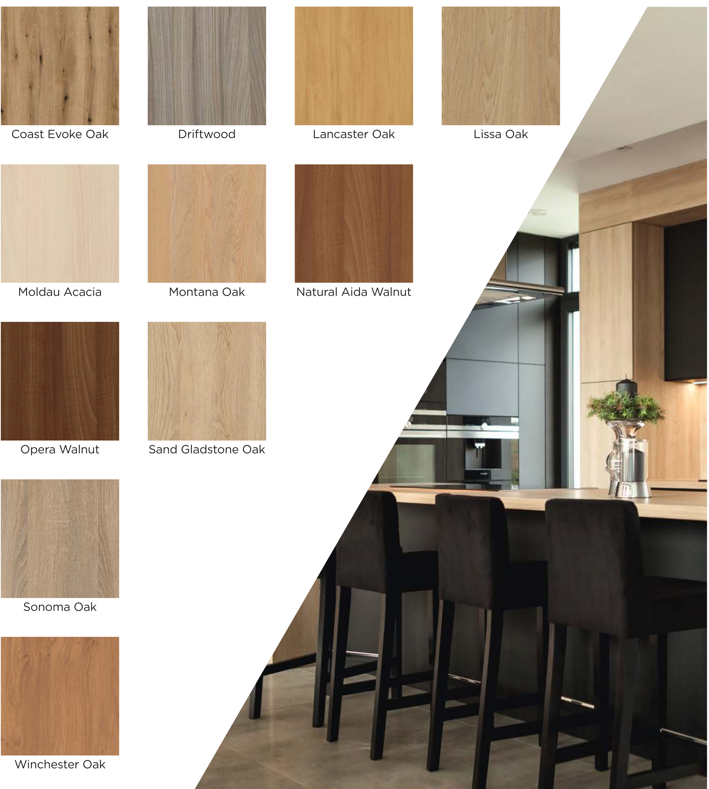 Room & Revive woodgrain kitchen door finishes