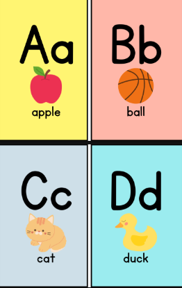 Alphabet learning page from the Kids Educational Activity Workbook