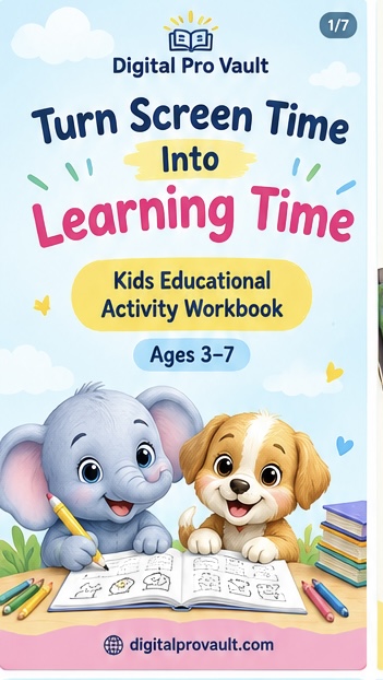 Workbook intro page from the Kids Educational Activity Workbook