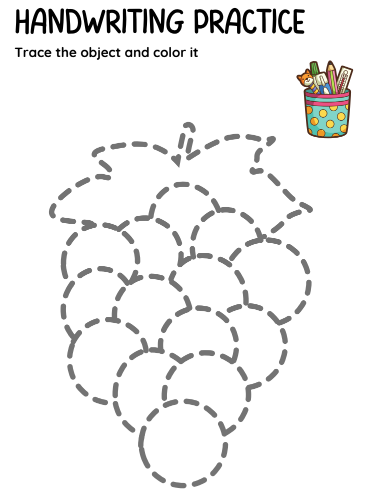 Trace and color activity page from the Kids Educational Activity Workbook