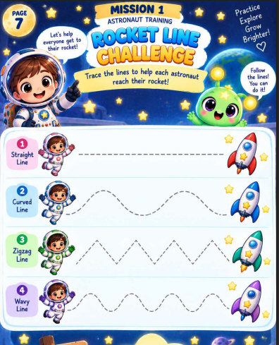 My First Space Mission interior page — counting and number challenges