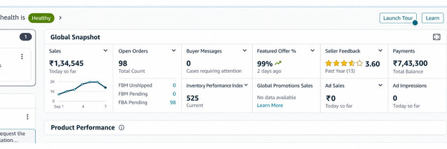 Amazon Seller Central Sales Dashboard