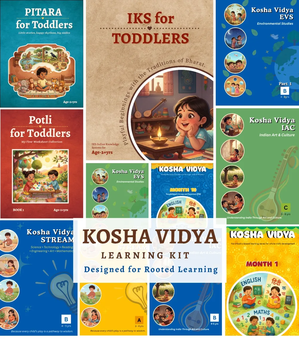 Kosha Vidya Learning Kit books: Pitara, Potli and IKS for Toddlers, FLN, EVS, IAC and STREAM
