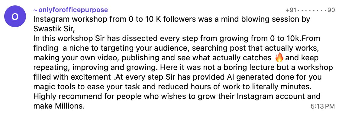 Attendee review