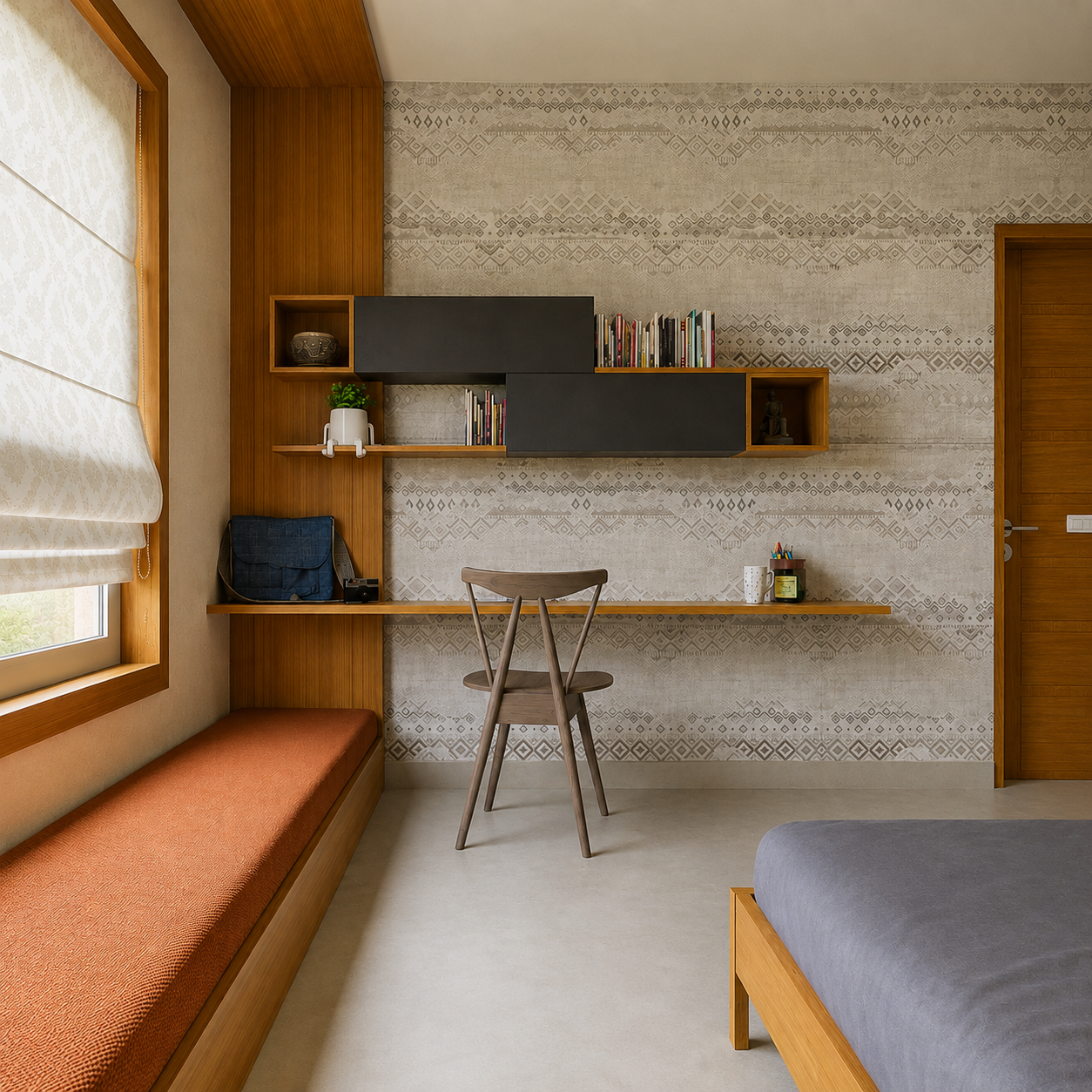 Warm study interior