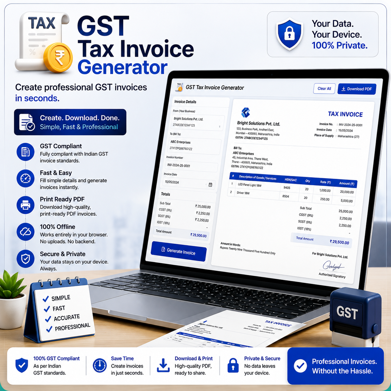 GST Tax Invoice Generator