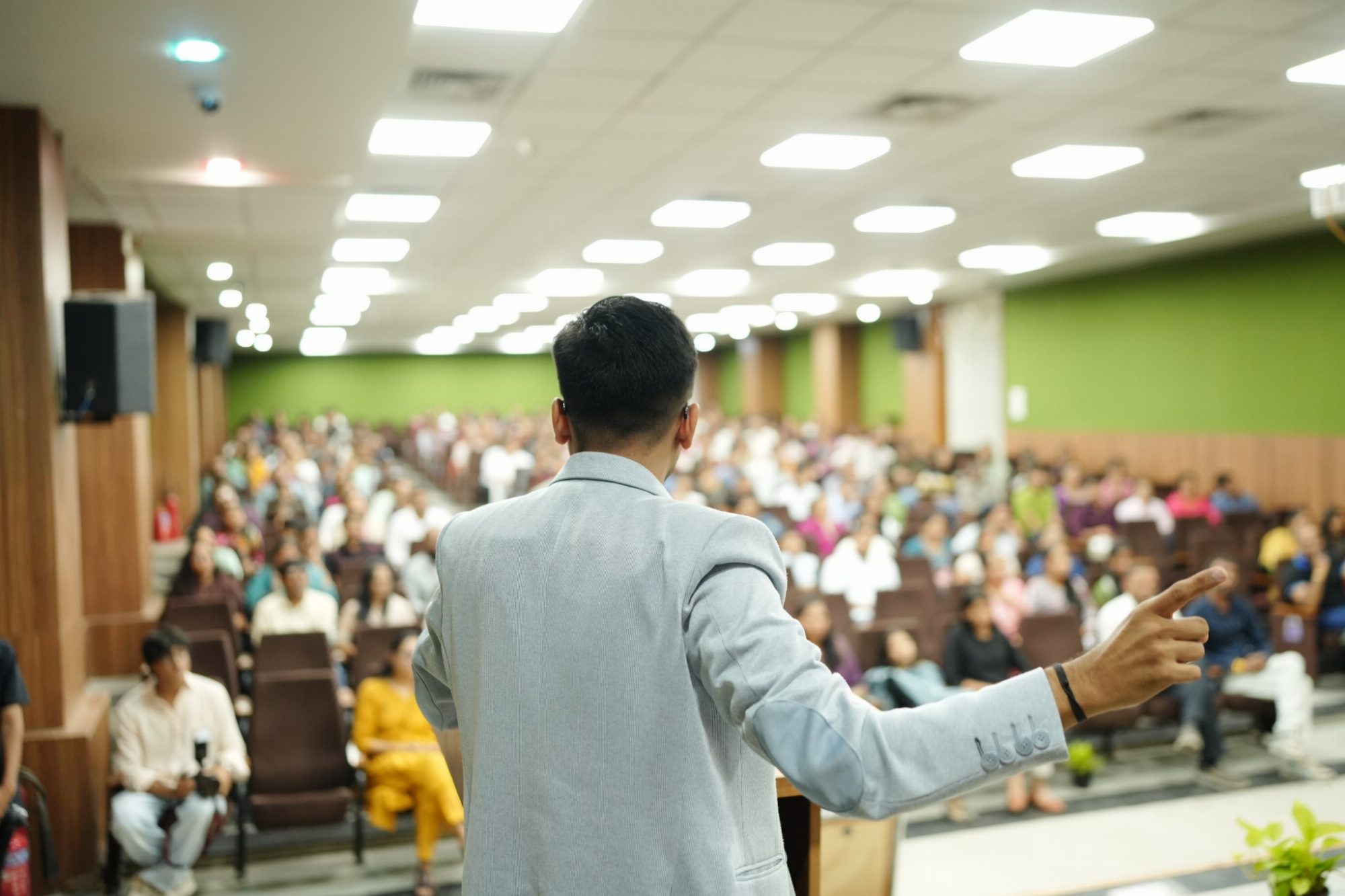 Siddharth Panchal addressing an audience