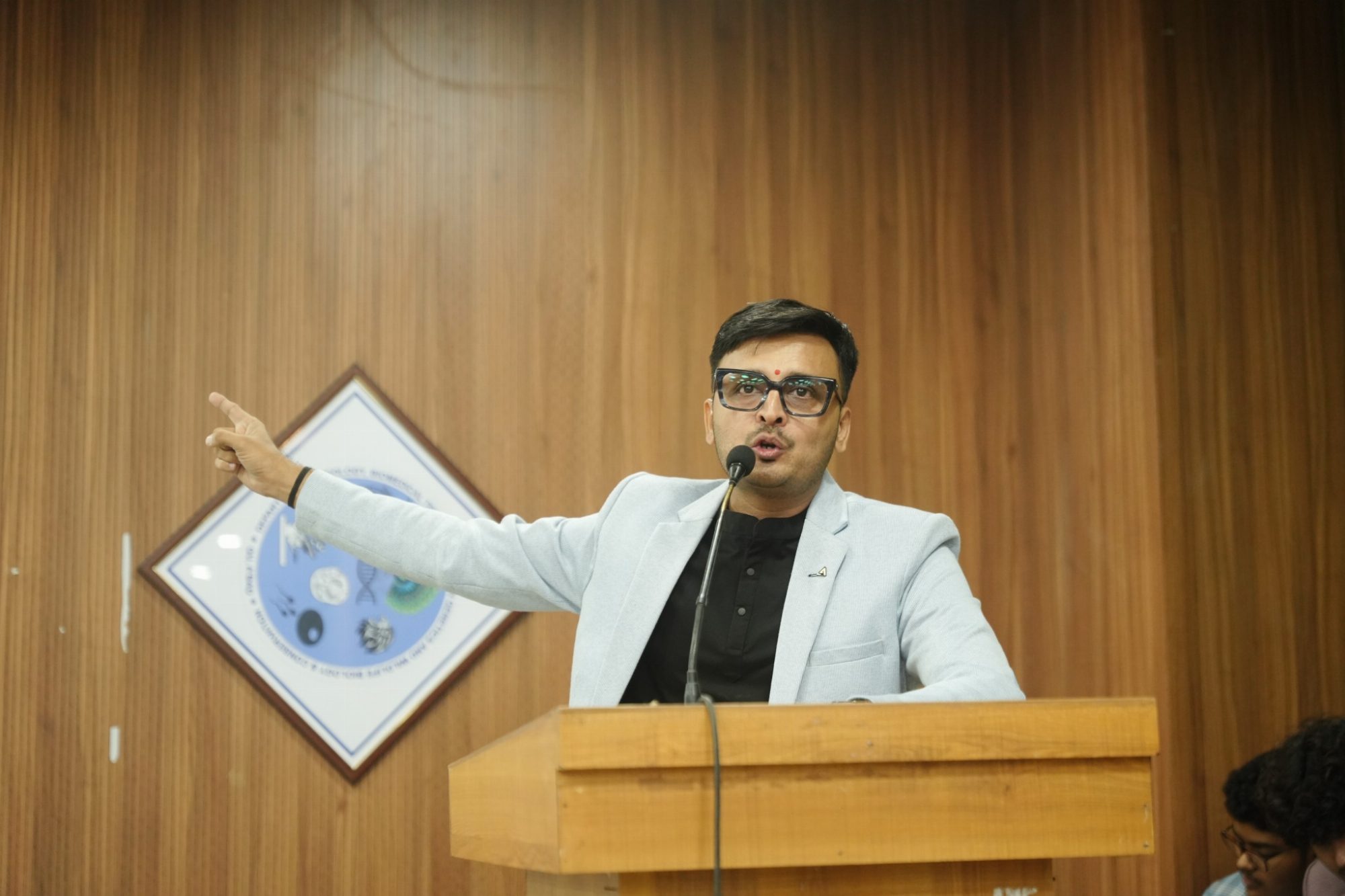 Siddharth Panchal speaking to an audience