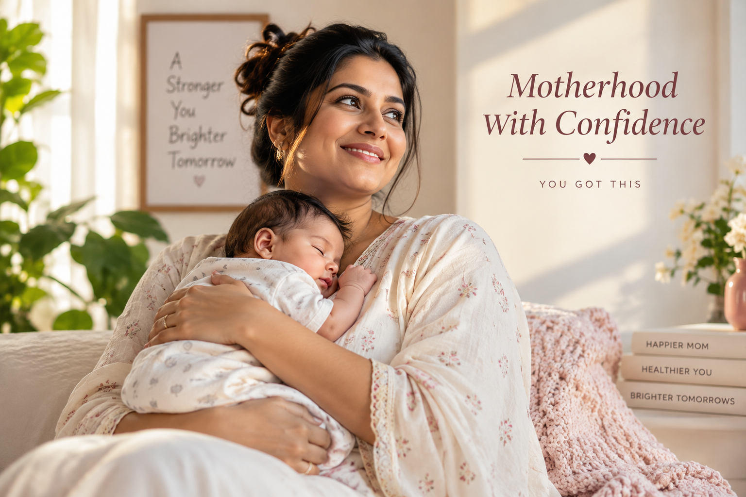Mother feeling calm and supported