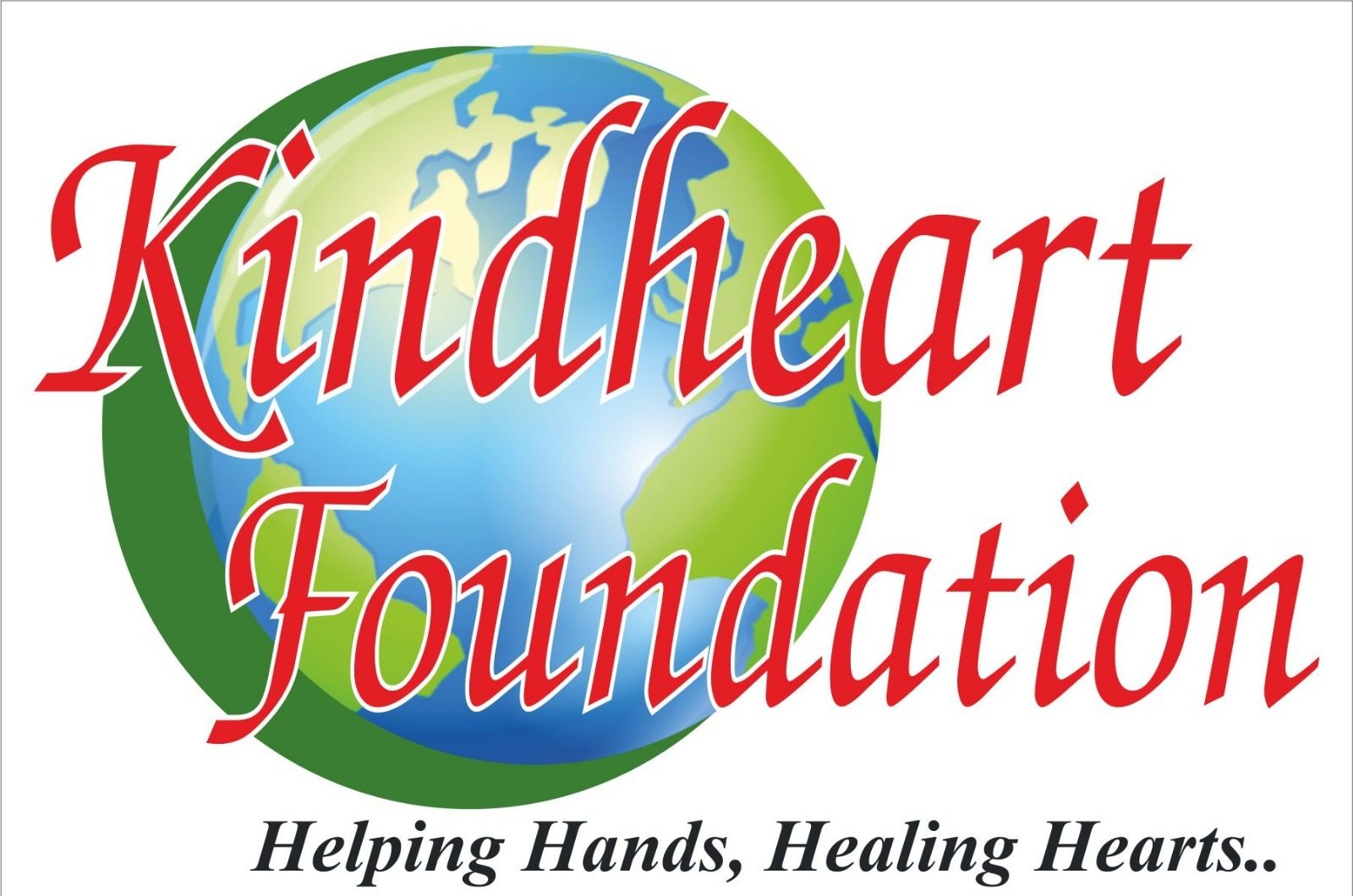 Kindheart Foundation logo with Helping Hands, Healing Hearts tagline