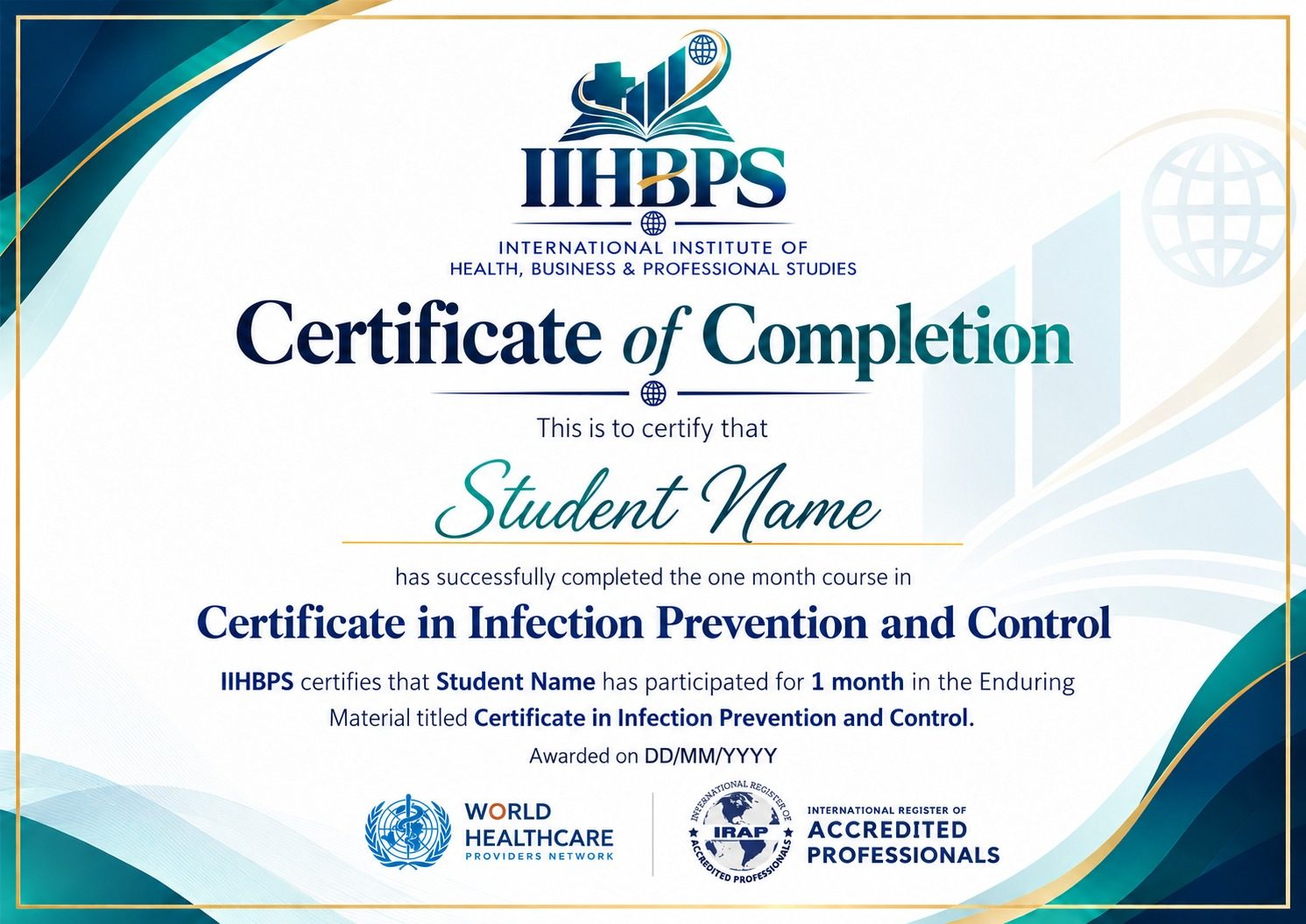IIHBPS Certificate of Completion