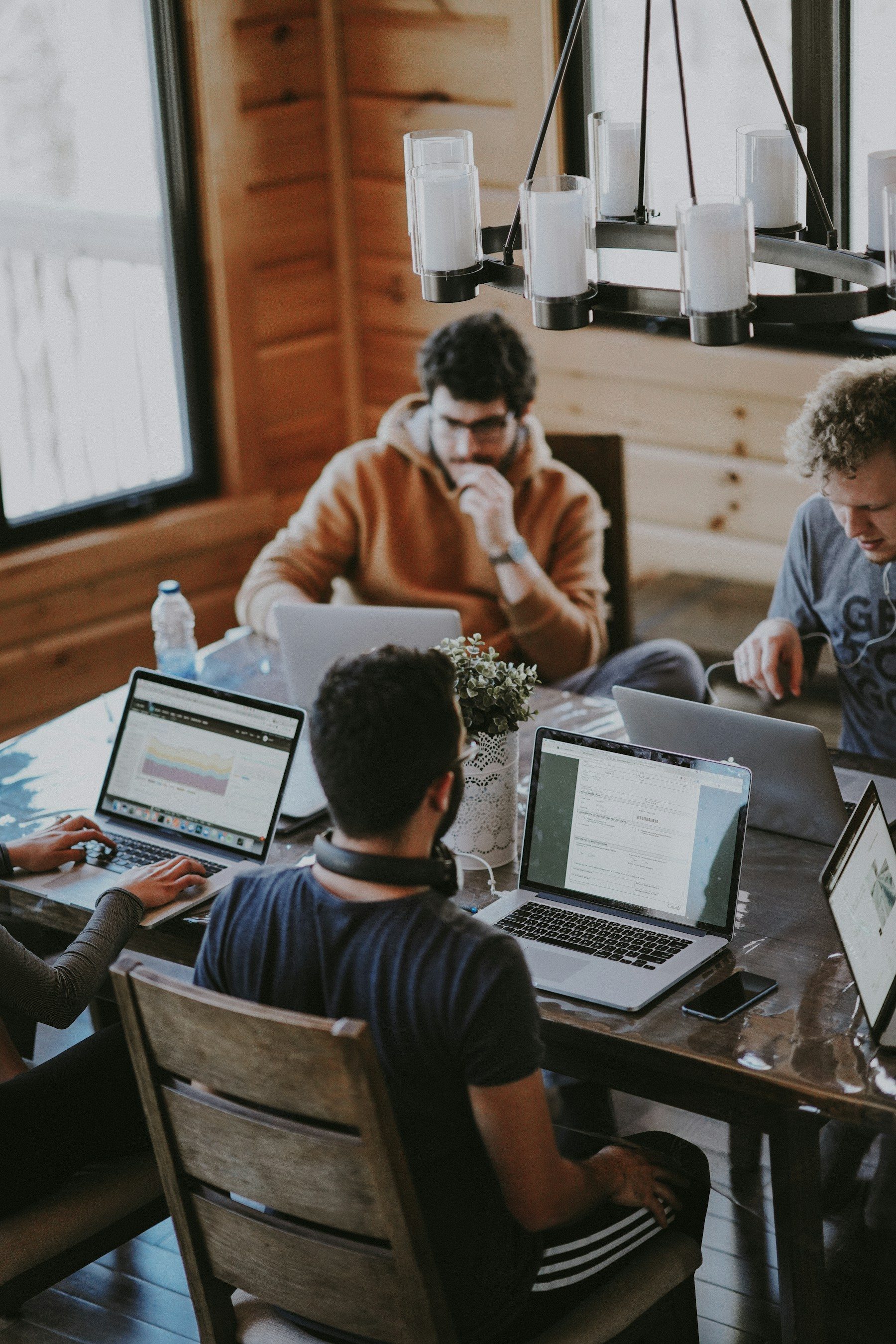 Professional team collaborating in a bright office