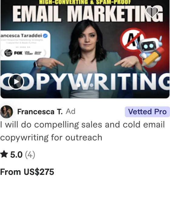 Fiverr gig pricing screenshot