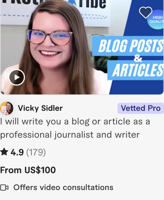 Fiverr gig pricing screenshot