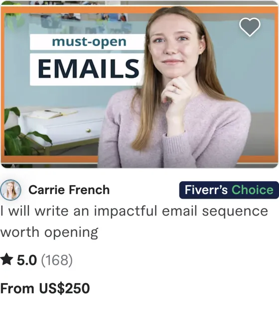 Fiverr gig pricing screenshot