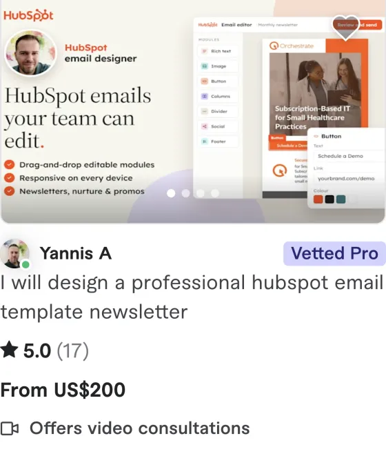 Fiverr gig pricing screenshot