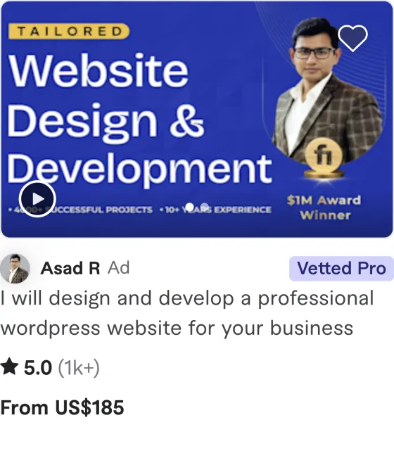 Fiverr gig pricing screenshot