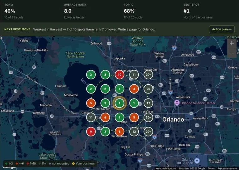 ProfitMaps AI sample local business map scan